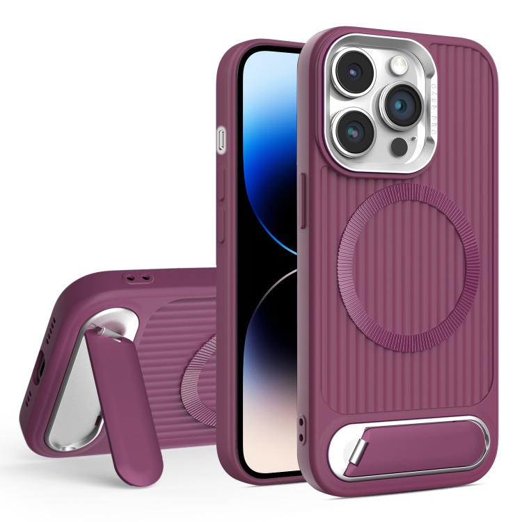 For iPhone 14 Pro Vertical Lines Invisible Flat Holder MagSafe Phone Case(Wine Red)
For iPhone 14 Pro Vertical Lines Invisible Flat Holder MagSafe Phone Case(Wine Red)