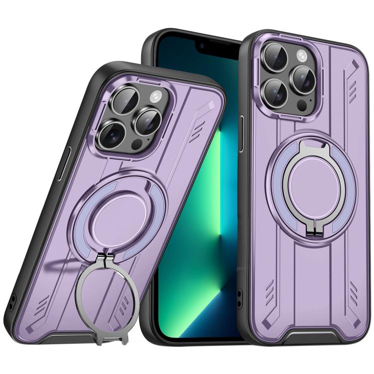 For iPhone 13 Pro Max Rotating Ring Holder Magnetic MagSafe Phone Case(Purple)
For iPhone 13 Pro Max Rotating Ring Holder Magnetic MagSafe Phone Case(Purple)