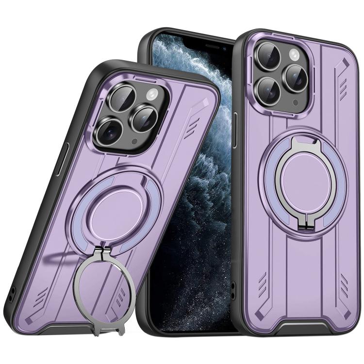 For iPhone 11 Pro Max Rotating Ring Holder Magnetic MagSafe Phone Case(Purple)
For iPhone 11 Pro Max Rotating Ring Holder Magnetic MagSafe Phone Case(Purple)