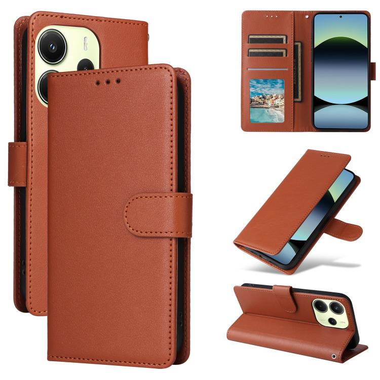 For Redmi Note 14 4G 164.84mm 3-Card Slots Multifunctional Leather Phone Case(Brown)
For Redmi Note 14 4G 164.84mm 3-Card Slots Multifunctional Leather Phone Case(Brown)