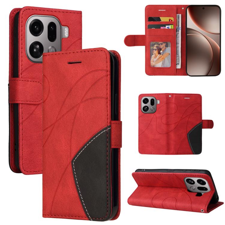 For OPPO Find X9 Pro Dual-color Splicing Flip Leather Phone Case(Red)
For OPPO Find X9 Pro Dual-color Splicing Flip Leather Phone Case(Red)