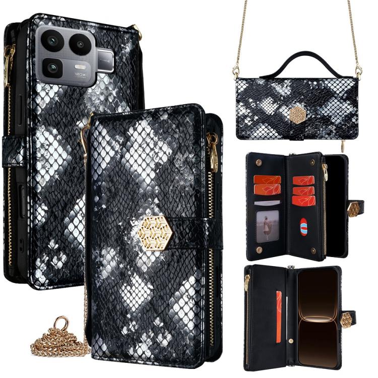 For Realme Neo8 5G Crossbody Handle Snake Texture Leather Phone Case(Black)
For Realme Neo8 5G Crossbody Handle Snake Texture Leather Phone Case(Black)