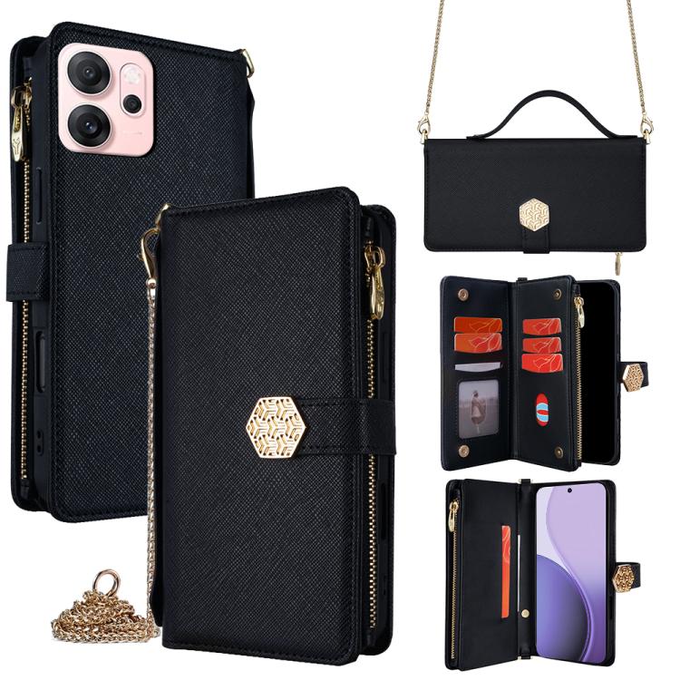 For OPPO Reno14 F 5G Crossbody Handle Cross Texture Leather Phone Case(Black)
For OPPO Reno14 F 5G Crossbody Handle Cross Texture Leather Phone Case(Black)