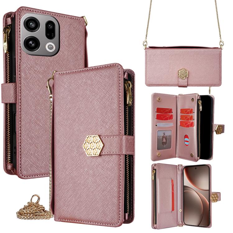 For OPPO Find X9 5G Crossbody Handle Cross Texture Leather Phone Case(Rose Gold)
For OPPO Find X9 5G Crossbody Handle Cross Texture Leather Phone Case(Rose Gold)