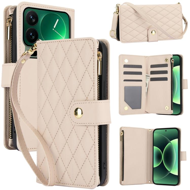 For Xiaomi 17 Pro YM016 Rhombic Zipper Card Wallet Leather Phone Case with Lanyard(Apricot)
For Xiaomi 17 Pro YM016 Rhombic Zipper Card Wallet Leather Phone Case with Lanyard(Apricot)