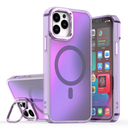 For iPhone 12 / 12 Pro Plating Gradient Discolor MagSafe Phone Case with Holder(Purple)
For iPhone 12 / 12 Pro Plating Gradient Discolor MagSafe Phone Case with Holder(Purple)