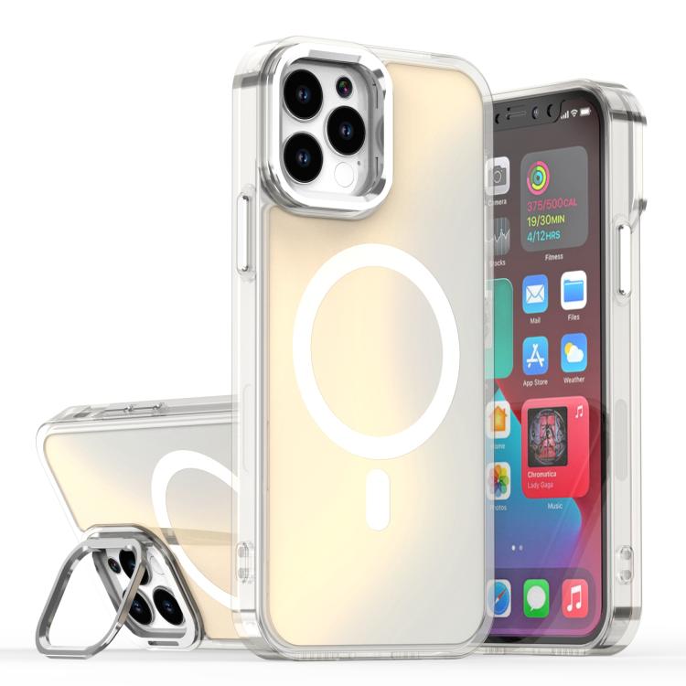 For iPhone 12 / 12 Pro Plating Gradient Discolor MagSafe Phone Case with Holder(White) 
For iPhone 12 / 12 Pro Plating Gradient Discolor MagSafe Phone Case with Holder(White)