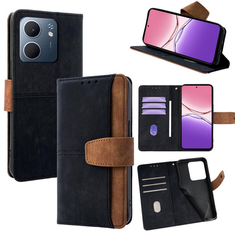 For OPPO A5x 5G Color Stitching Skin Feel Leather RFID Blocking Phone Case(Black)
For OPPO A5x 5G Color Stitching Skin Feel Leather RFID Blocking Phone Case(Black)