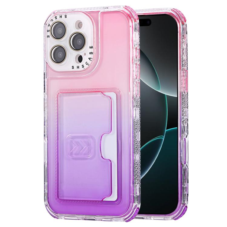 For iPhone 16 Pro Max Gradient Color TPU + PC Card Slot Full Coverage Phone Case(Pink Purple)
For iPhone 16 Pro Max Gradient Color TPU + PC Card Slot Full Coverage Phone Case(Pink Purple)