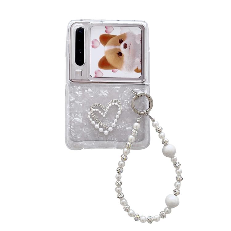 For Huawei Pura X Pearlescent Shell Texture Heart Pattern Phone Case with Bracelet(White)
For Huawei Pura X Pearlescent Shell Texture Heart Pattern Phone Case with Bracelet(White)