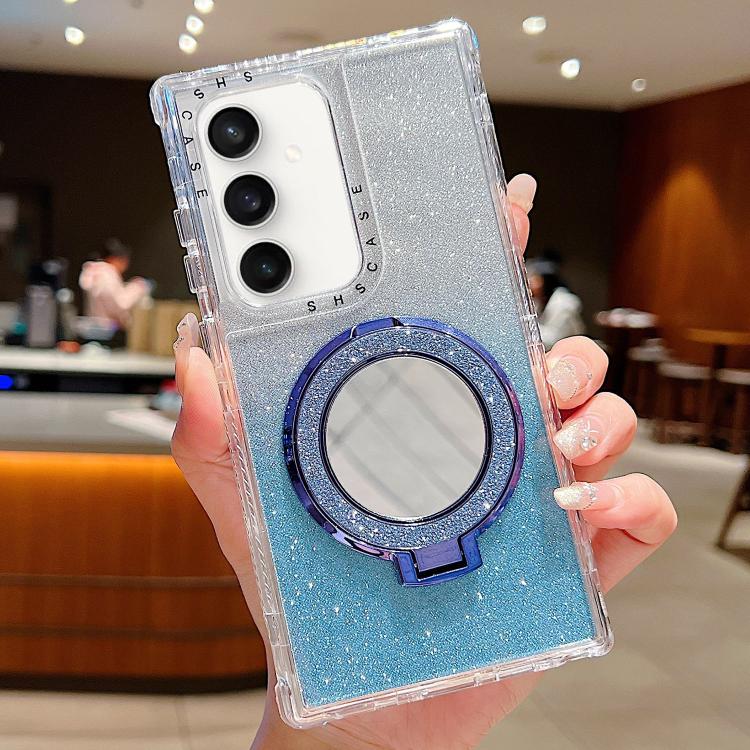 For Samsung Galaxy S23 FE Mirror Holder Glitterr MagSafe Phone Case(Blue)
For Samsung Galaxy S23 FE Mirror Holder Glitterr MagSafe Phone Case(Blue)