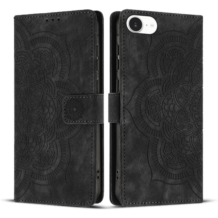 For iPhone 16e Mandala Embossed Retro Frosted Leather Phone Case(Black)
For iPhone 16e Mandala Embossed Retro Frosted Leather Phone Case(Black)