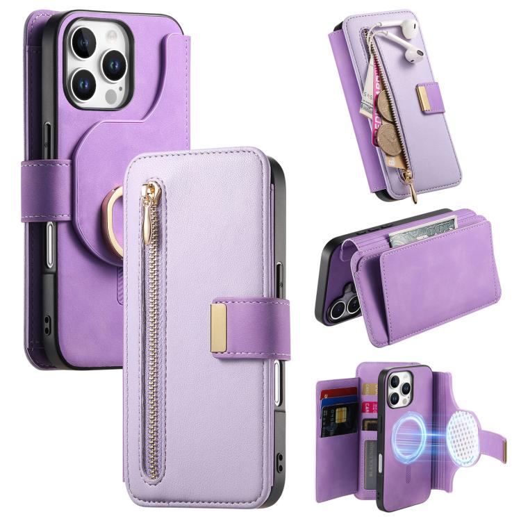 For iPhone 16 Pro Max Ring Zipper Wallet RFID Blocking MagSafe Leather Phone Case(Purple)
For iPhone 16 Pro Max Ring Zipper Wallet RFID Blocking MagSafe Leather Phone Case(Purple)