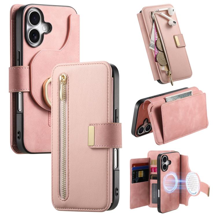 For iPhone 16 Plus Ring Zipper Wallet RFID Blocking MagSafe Leather Phone Case(Pink)
For iPhone 16 Plus Ring Zipper Wallet RFID Blocking MagSafe Leather Phone Case(Pink)