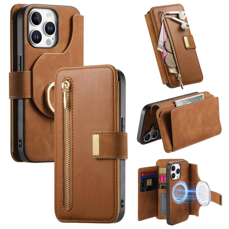 For iPhone 15 Pro Ring Zipper Wallet RFID Blocking MagSafe Leather Phone Case(Brown)
For iPhone 15 Pro Ring Zipper Wallet RFID Blocking MagSafe Leather Phone Case(Brown)