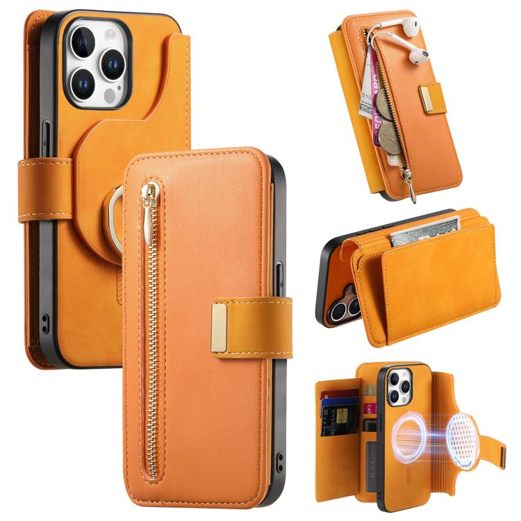 For iPhone 13 Pro Max Ring Zipper Wallet RFID Blocking MagSafe Leather Phone Case(Orange)
For iPhone 13 Pro Max Ring Zipper Wallet RFID Blocking MagSafe Leather Phone Case(Orange)
