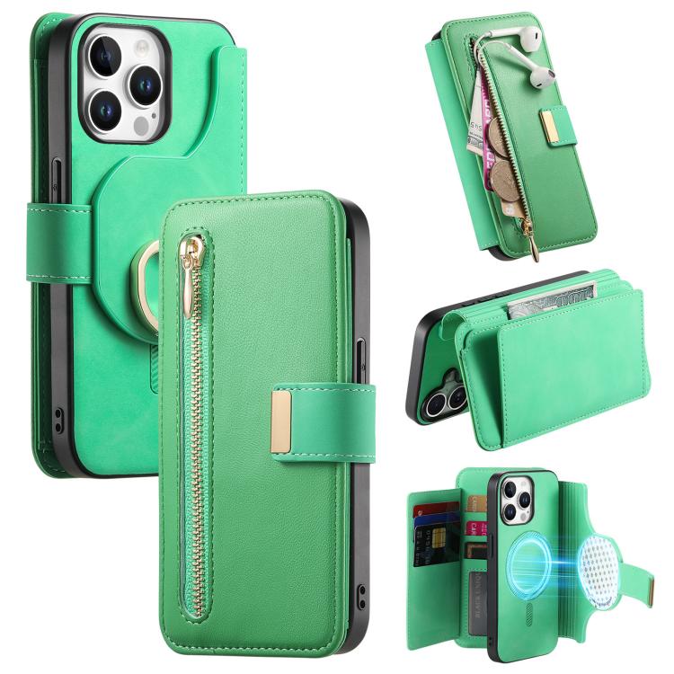 For iPhone 13 Pro Ring Zipper Wallet RFID Blocking MagSafe Leather Phone Case(Green)
For iPhone 13 Pro Ring Zipper Wallet RFID Blocking MagSafe Leather Phone Case(Green)