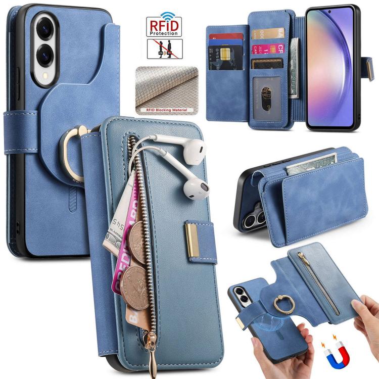 For Samsung Galaxy S25 Edge 5G Ring Zipper Wallet RFID Blocking MagSafe Leather Phone Case(Blue)
For Samsung Galaxy S25 Edge 5G Ring Zipper Wallet RFID Blocking MagSafe Leather Phone Case(Blue)