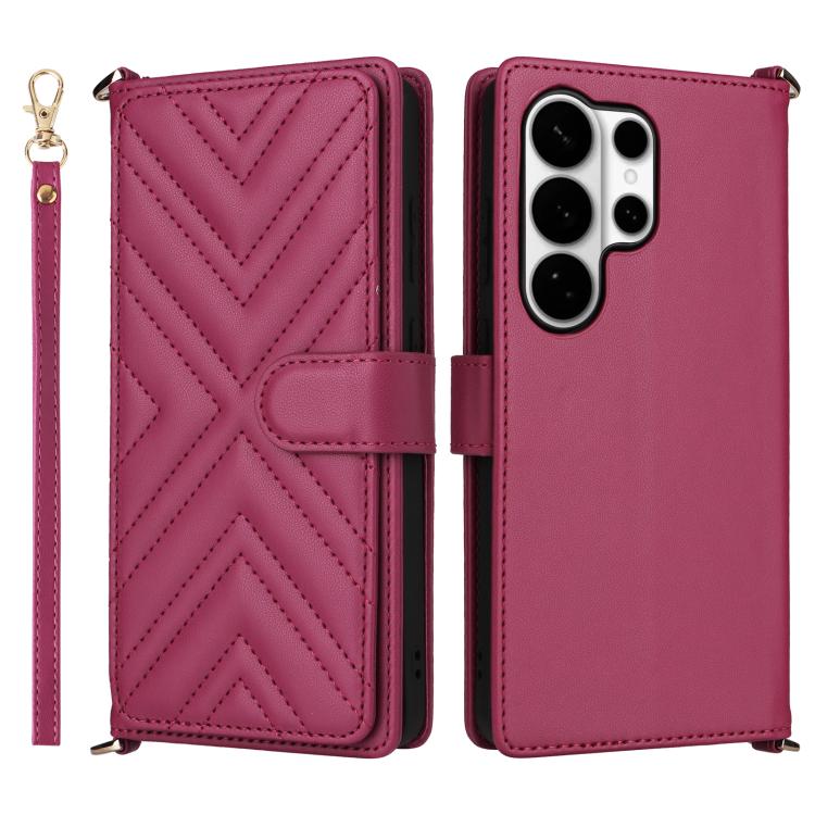 For Samsung Galaxy S26 Ultra 5G Multifunctional 6-Card Slots Leather Phone Case with Wrist Strap(Rose Red)
For Samsung Galaxy S26 Ultra 5G Multifunctional 6-Card Slots Leather Phone Case with Wrist Strap(Rose Red)