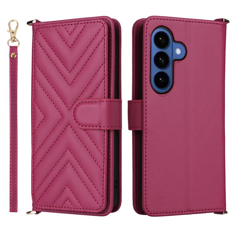 For Samsung Galaxy S26 5G Multifunctional 6-Card Slots Leather Phone Case with Wrist Strap(Rose Red)
For Samsung Galaxy S26 5G Multifunctional 6-Card Slots Leather Phone Case with Wrist Strap(Rose Red)