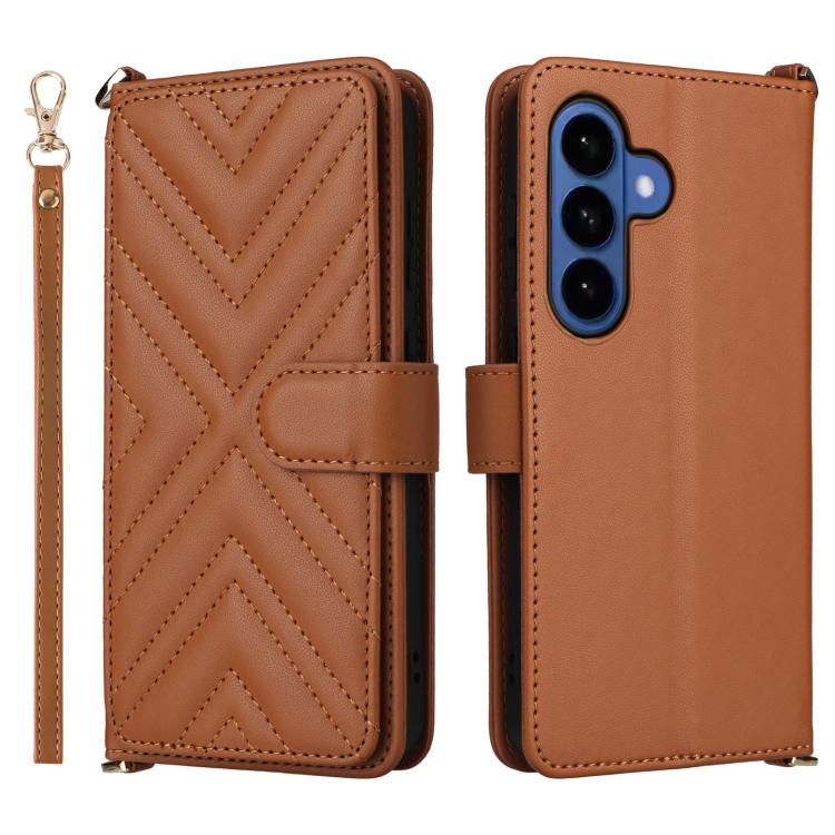 For Samsung Galaxy S26 5G Multifunctional 6-Card Slots Leather Phone Case with Wrist Strap(Brown)
For Samsung Galaxy S26 5G Multifunctional 6-Card Slots Leather Phone Case with Wrist Strap(Brown)