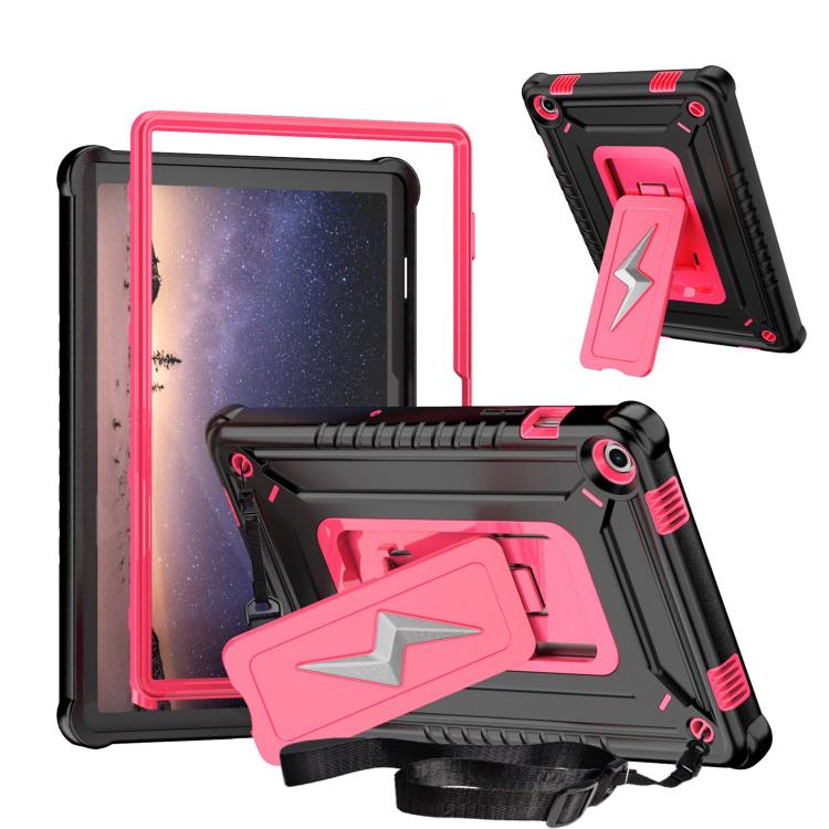 For Samsung Galaxy Tab A9+ Armor Bolt Shape Holder Silicone Hybrid PC Tablet Case(Black Rose Red)
For Samsung Galaxy Tab A9+ Armor Bolt Shape Holder Silicone Hybrid PC Tablet Case(Black Rose Red)