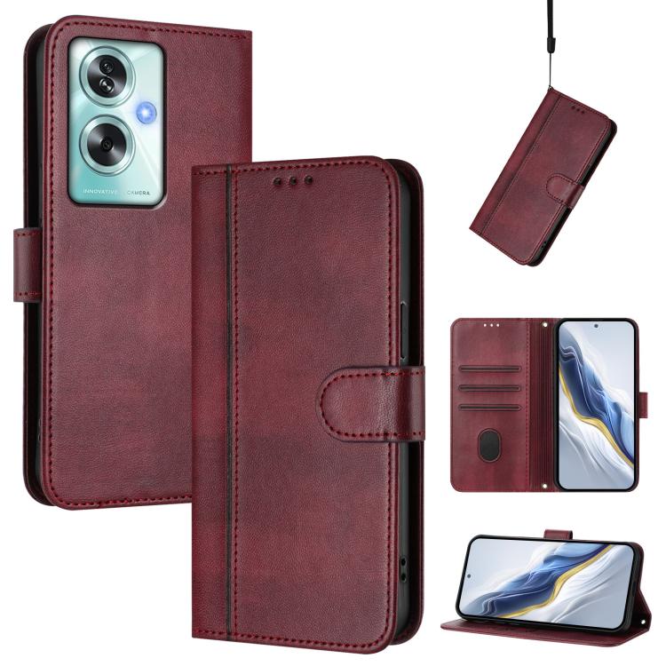 For OPPO A79 5G Global Line Splicing Buckle Retro Leather Phone Case(Wine Red)
For OPPO A79 5G Global Line Splicing Buckle Retro Leather Phone Case(Wine Red)