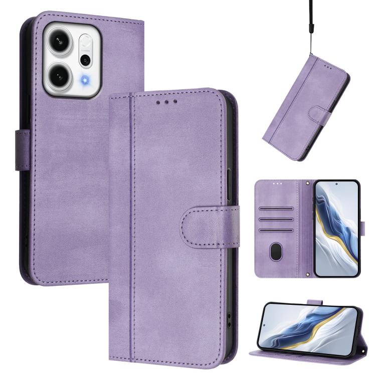 For OPPO Reno14 Global Line Splicing Buckle Retro Leather Phone Case(Purple)
For OPPO Reno14 Global Line Splicing Buckle Retro Leather Phone Case(Purple)