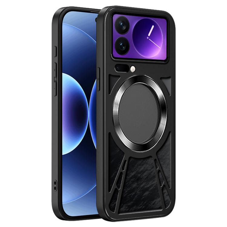 For Xiaomi 17 Pro Max Silicone Cooling Hollow Metal MagSafe Phone Case(Black)
For Xiaomi 17 Pro Max Silicone Cooling Hollow Metal MagSafe Phone Case(Black)