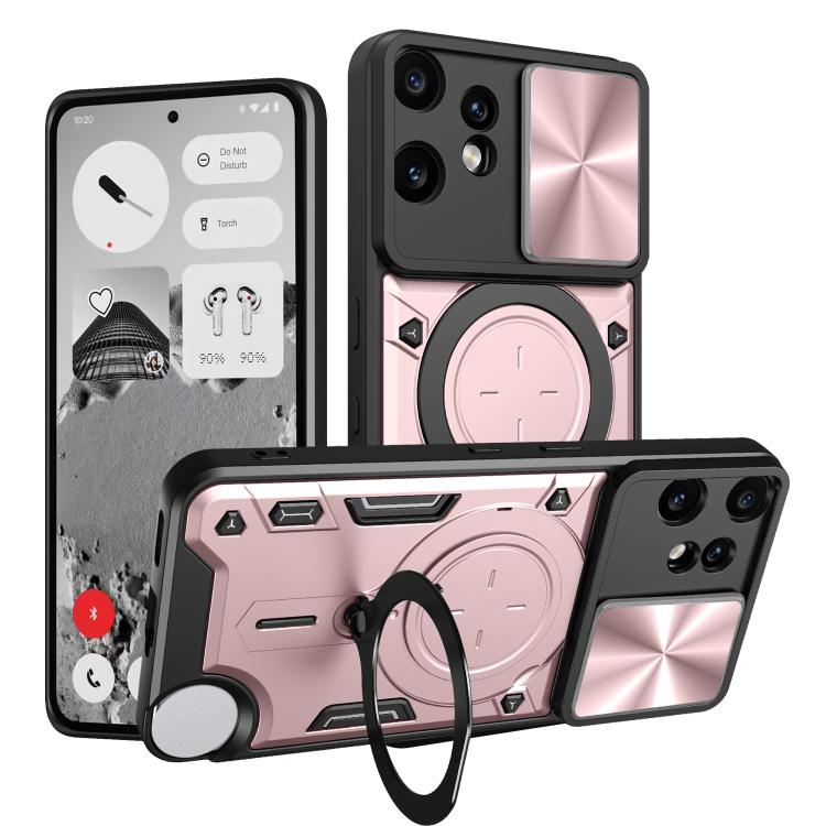 For Nothing CMF Phone 2 Pro CD Texture Sliding Camshield Magnetic Holder Phone Case(Pink)
For Nothing CMF Phone 2 Pro CD Texture Sliding Camshield Magnetic Holder Phone Case(Pink)