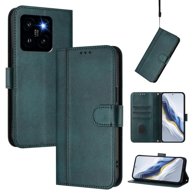 For Xiaomi 14 Pro 5G Line Splicing Buckle Retro Leather Phone Case(Dark Green)
For Xiaomi 14 Pro 5G Line Splicing Buckle Retro Leather Phone Case(Dark Green)