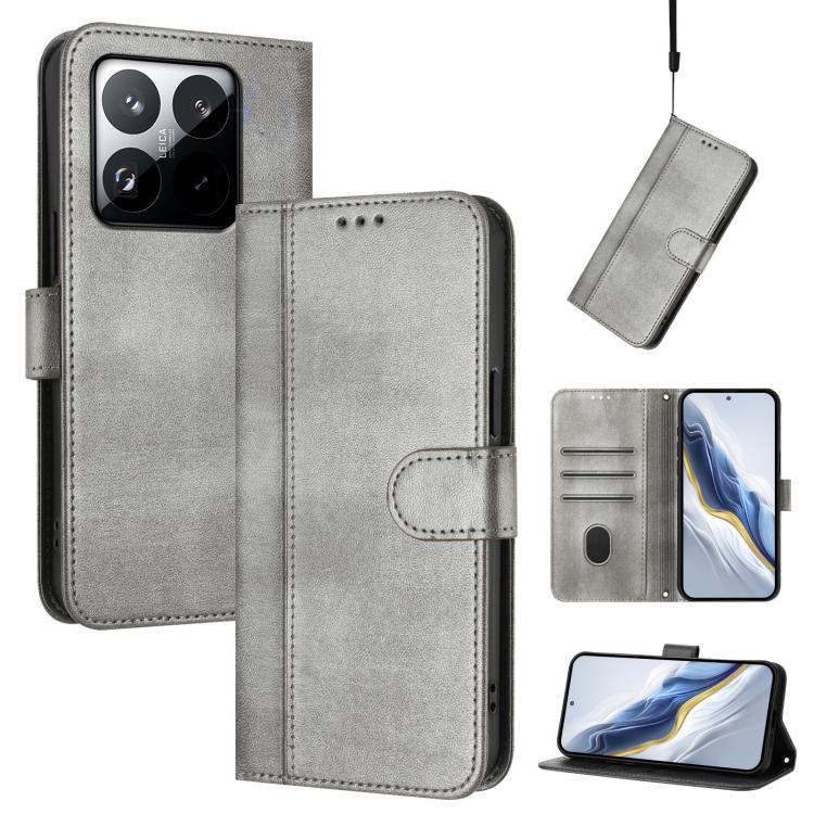 For Xiaomi 15T 5G Line Splicing Buckle Retro Leather Phone Case(Grey)
For Xiaomi 15T 5G Line Splicing Buckle Retro Leather Phone Case(Grey)