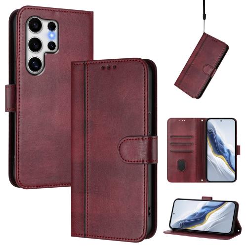 For Samsung Galaxy S25 Ultra 5G Line Splicing Buckle Retro Leather Phone Case(Wine Red)
For Samsung Galaxy S25 Ultra 5G Line Splicing Buckle Retro Leather Phone Case(Wine Red)
