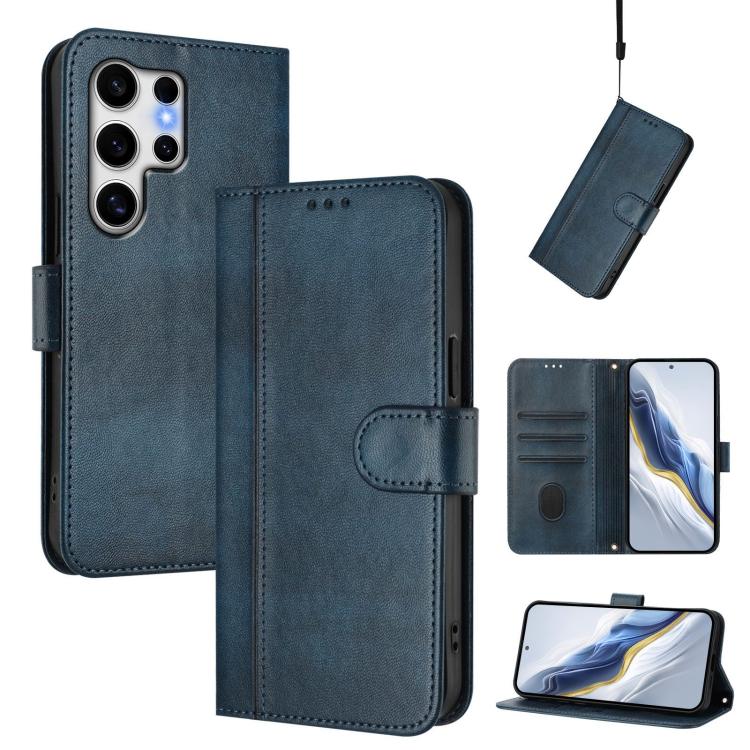 For Samsung Galaxy S25 Ultra 5G Line Splicing Buckle Retro Leather Phone Case(Dark Blue)
For Samsung Galaxy S25 Ultra 5G Line Splicing Buckle Retro Leather Phone Case(Dark Blue)