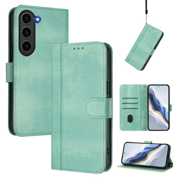 For Samsung Galaxy S23 5G Line Splicing Buckle Retro Leather Phone Case(Mint Green)
For Samsung Galaxy S23 5G Line Splicing Buckle Retro Leather Phone Case(Mint Green)