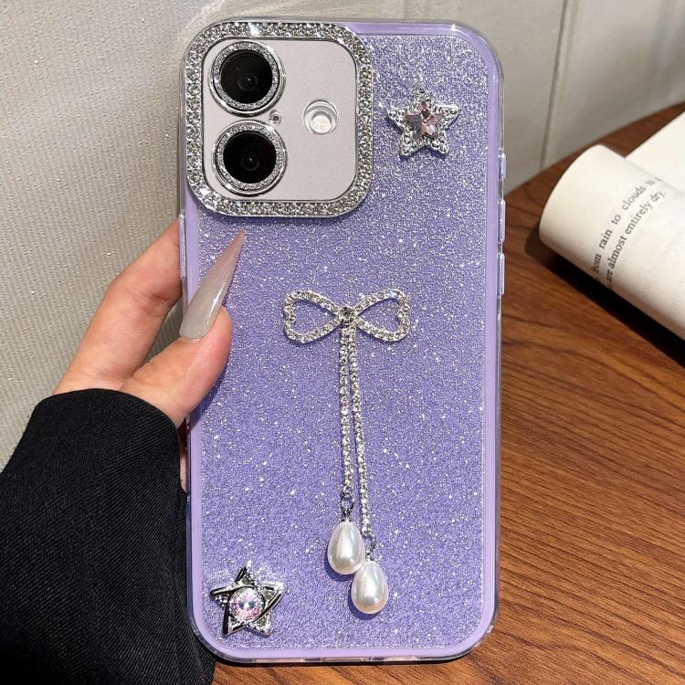 For iPhone 16 Plus Solid Color Glitter Powder Rhinestone Tassel Phone Case(Purple)
For iPhone 16 Plus Solid Color Glitter Powder Rhinestone Tassel Phone Case(Purple)