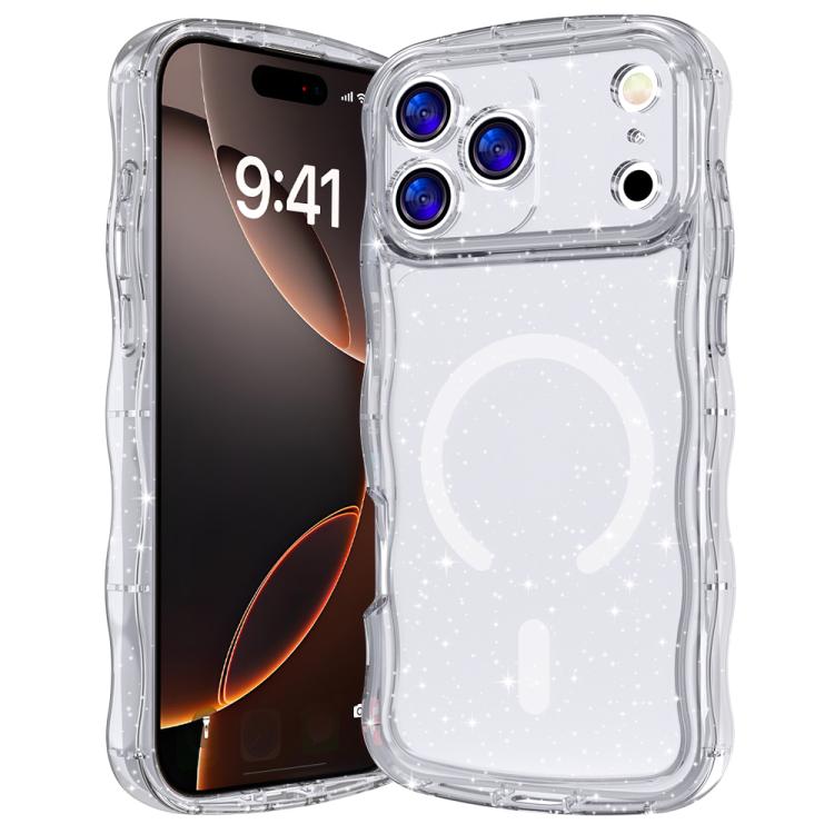 For iPhone 17 Pro Max Wave Glitter MagSafe Magnetic TPU Phone Case(Transparent White)
For iPhone 17 Pro Max Wave Glitter MagSafe Magnetic TPU Phone Case(Transparent White)