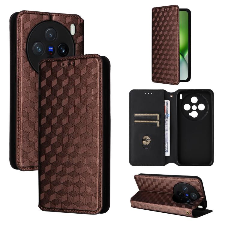 For vivo X200 Pro mini 5G Cubic Grid Texture Flip Leather Phone Case(Brown)
For vivo X200 Pro mini 5G Cubic Grid Texture Flip Leather Phone Case(Brown)