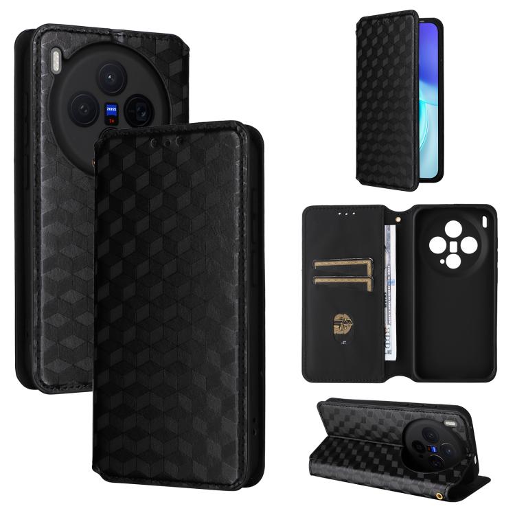 For vivo X300 5G Cubic Grid Texture Flip Leather Phone Case(Black)
For vivo X300 5G Cubic Grid Texture Flip Leather Phone Case(Black)