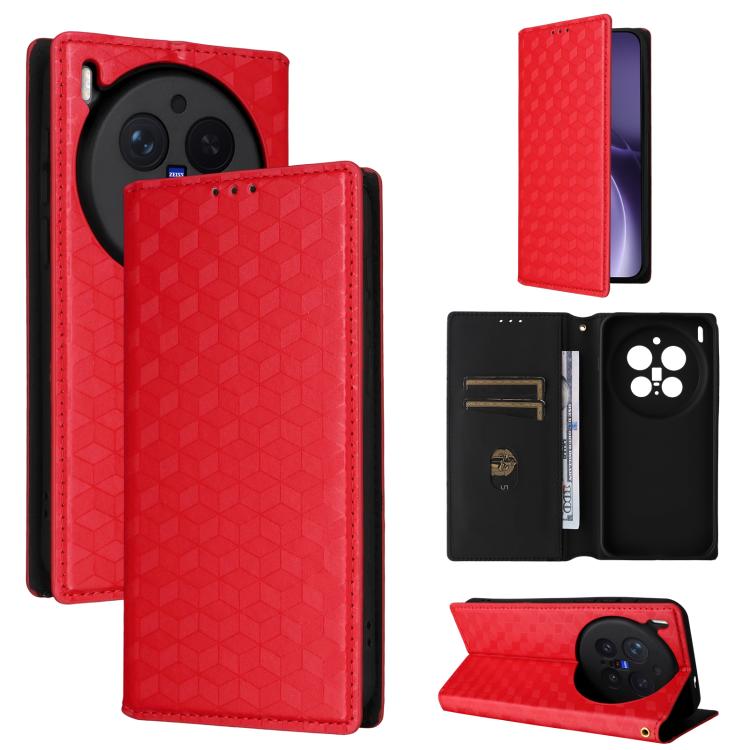 For vivo X300 Pro 5G Cubic Grid Texture Flip Leather Phone Case(Red)
For vivo X300 Pro 5G Cubic Grid Texture Flip Leather Phone Case(Red)