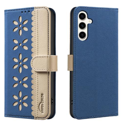 For Samsung Galaxy S25+ / S24+ 5G Splicing Color Hollow Flower Pattern RFID Leather Phone Case(Dark Blue)
For Samsung Galaxy S25+ / S24+ 5G Splicing Color Hollow Flower Pattern RFID Leather Phone Case(Dark Blue)