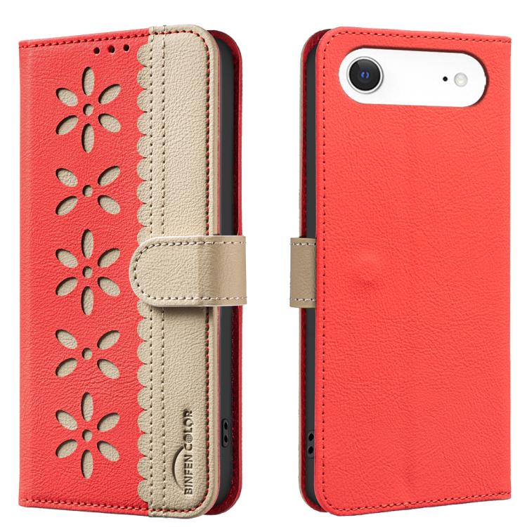 For iPhone 17 Air Splicing Color Hollow Flower Pattern RFID Leather Phone Case(Red)
For iPhone 17 Air Splicing Color Hollow Flower Pattern RFID Leather Phone Case(Red)