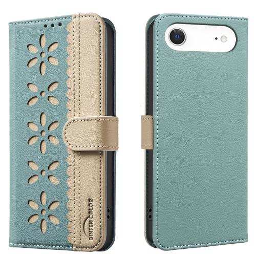 For iPhone 17 Air Splicing Color Hollow Flower Pattern RFID Leather Phone Case(Green)
For iPhone 17 Air Splicing Color Hollow Flower Pattern RFID Leather Phone Case(Green)