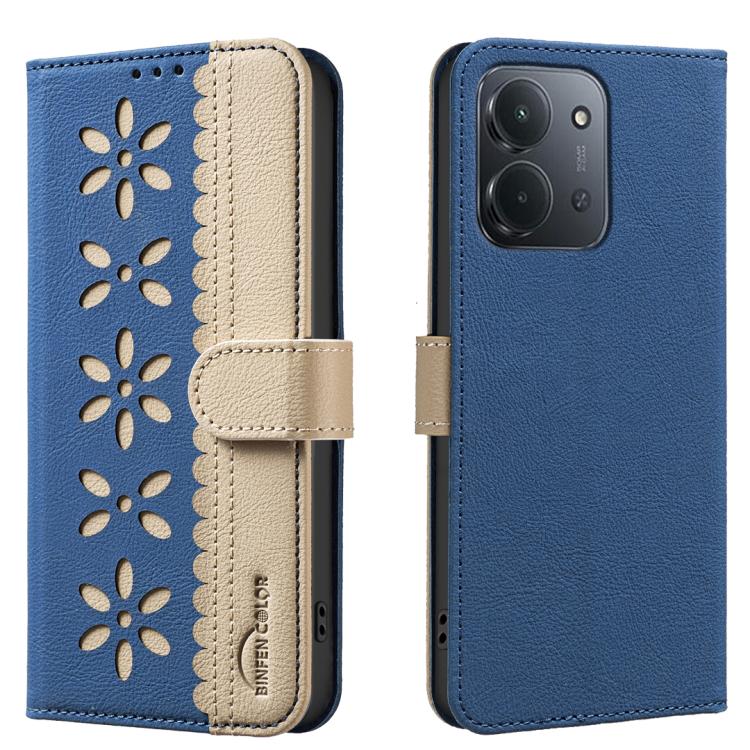 For Redmi 15C 5G/4G EU 173mm/Poco C85 5G Splicing Color Hollow Flower Pattern RFID Leather Phone Case(Dark Blue)
For Redmi 15C 5G/4G EU 173mm/Poco C85 5G Splicing Color Hollow Flower Pattern RFID Leather Phone Case(Dark Blue)