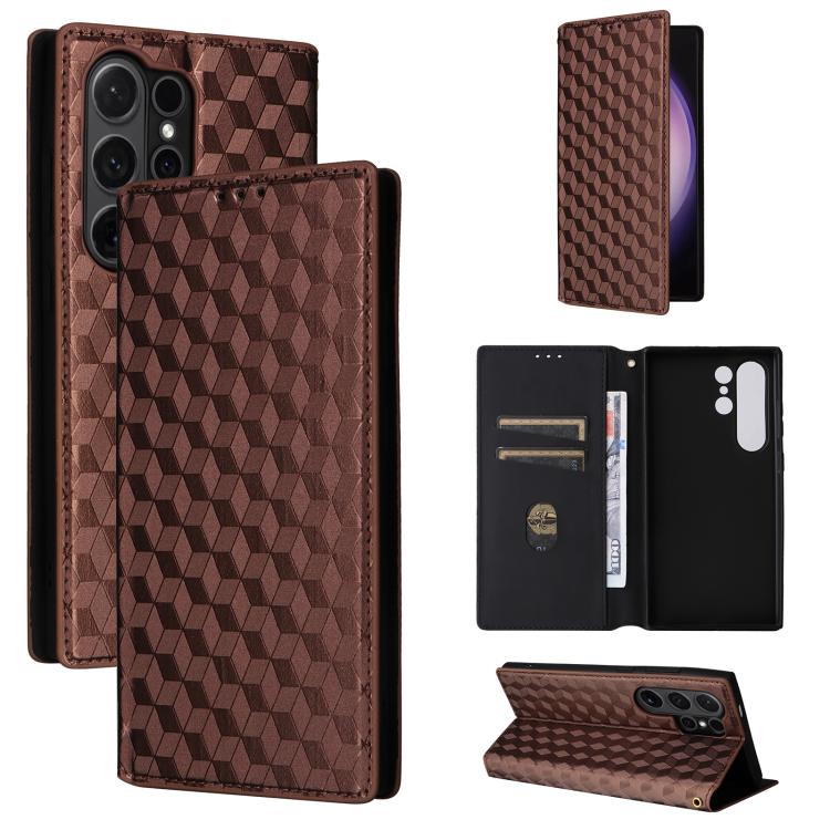 For Samsung Galaxy S25 Ultra 5G Cubic Grid Texture Flip Leather Phone Case(Brown)
For Samsung Galaxy S25 Ultra 5G Cubic Grid Texture Flip Leather Phone Case(Brown)