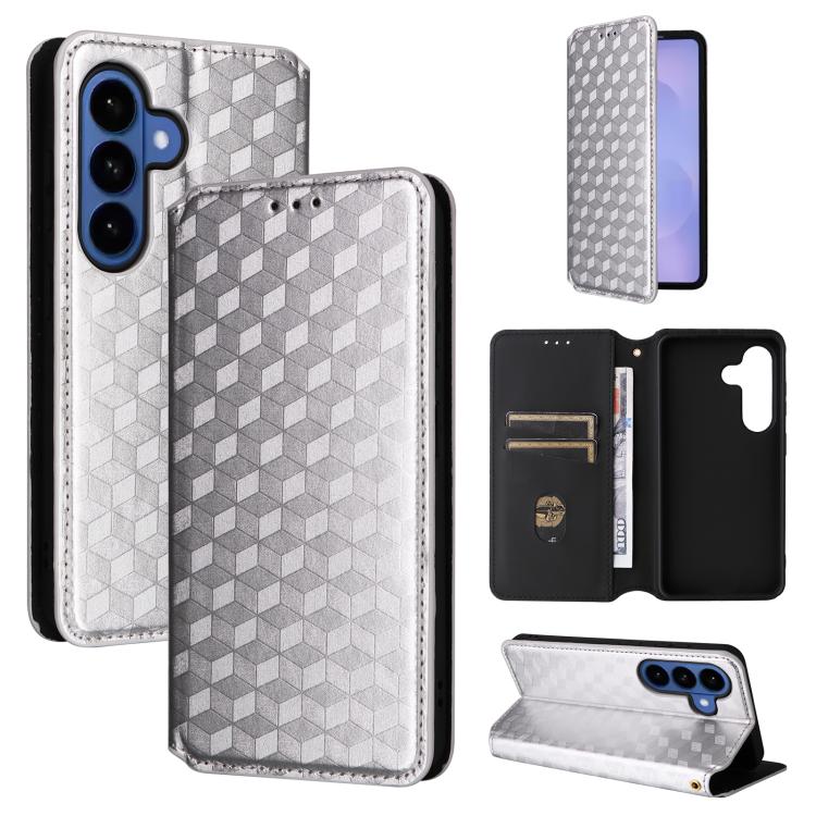 For Samsung Galaxy S26 5G Cubic Grid Texture Flip Leather Phone Case(Silver)
For Samsung Galaxy S26 5G Cubic Grid Texture Flip Leather Phone Case(Silver)