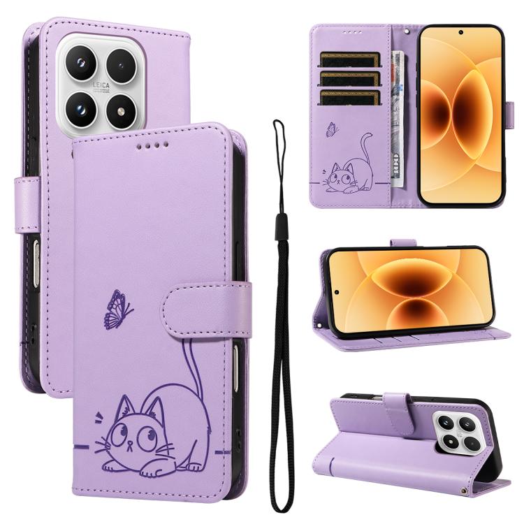For Xiaomi 17 Adorable Cat Embossed Pattern Flip Leather Phone Case(Purple)
For Xiaomi 17 Adorable Cat Embossed Pattern Flip Leather Phone Case(Purple)