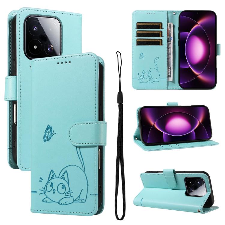 For Xiaomi 17 Max 5G Adorable Cat Embossed Pattern Flip Leather Phone Case(Green)
For Xiaomi 17 Max 5G Adorable Cat Embossed Pattern Flip Leather Phone Case(Green)