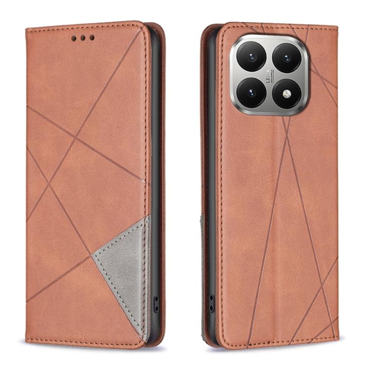 For Xiaomi 15T 5G Rhombus Texture Magnetic Leather Phone Case(Brown) 
For Xiaomi 15T 5G Rhombus Texture Magnetic Leather Phone Case(Brown)