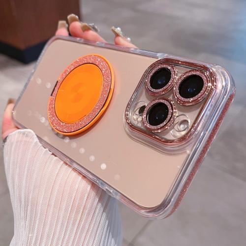 For iPhone 16 Pro Max Transparent Glitter CD Texture Rotating Holder Phone Case(Orange)
For iPhone 16 Pro Max Transparent Glitter CD Texture Rotating Holder Phone Case(Orange)